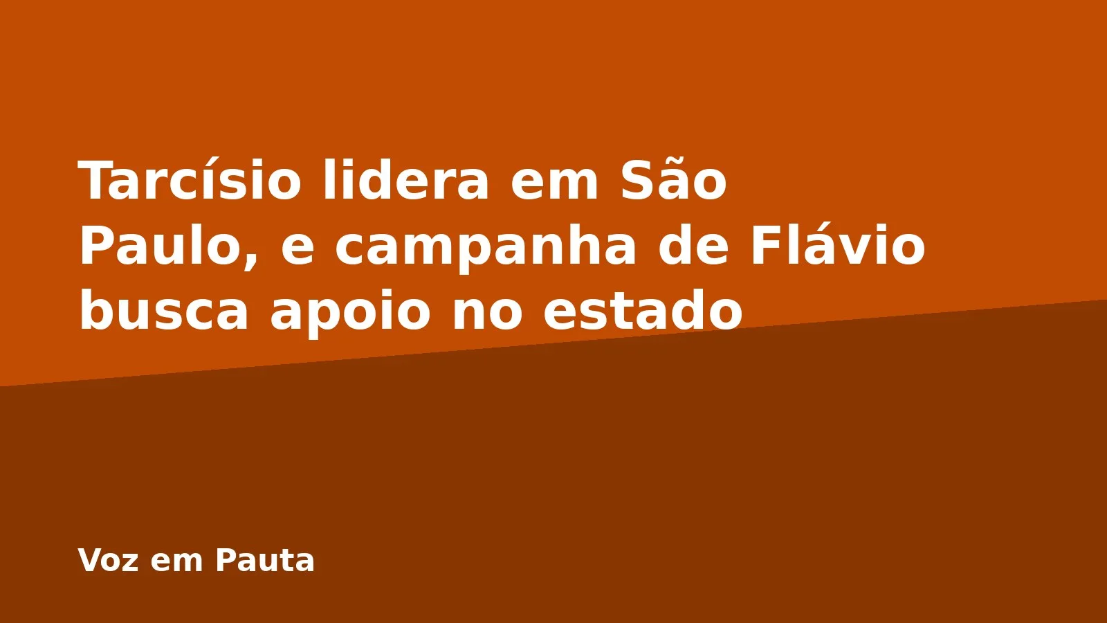 Tarcísio lidera em São Paulo, e campanha de Flávio busca apoio no estado