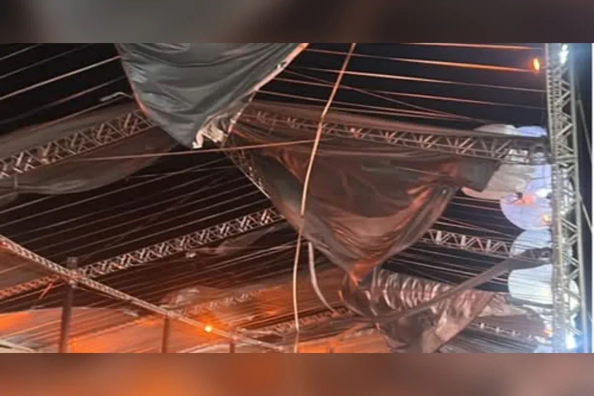 Ventania derruba tendas e deixa ferido durante festa em Minas Gerais