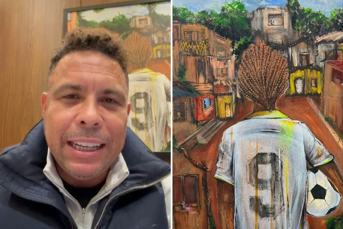 Obra de grafiteiros paulistanos aparece atrás de Ronaldo em vídeo
