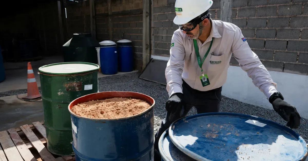 Viridis testa processamento de terras raras antes de operação industrial em MG