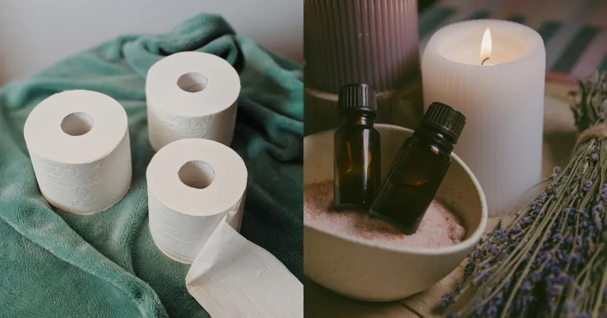 Óleo essencial no rolo de papel pode perfumar o banheiro