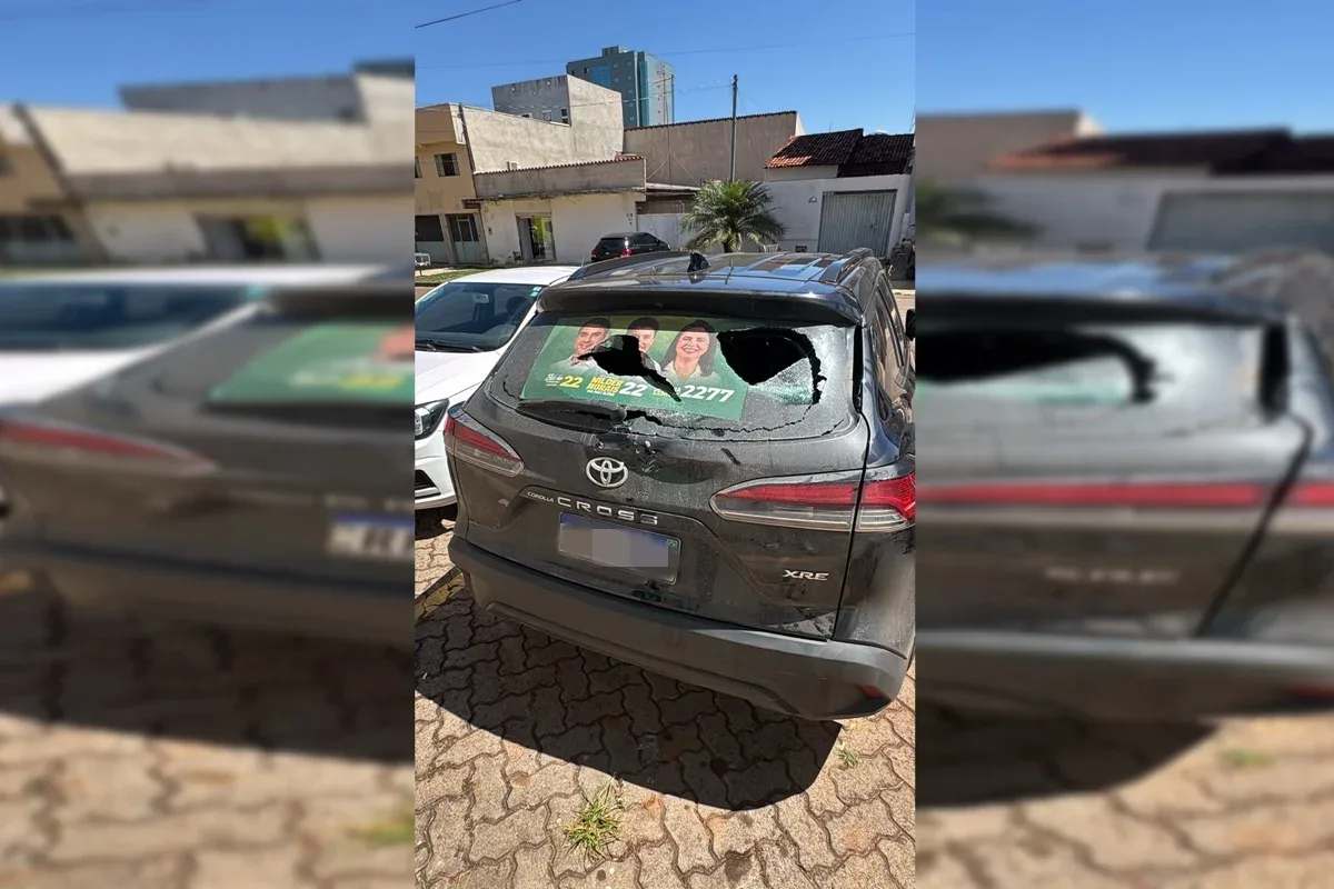 Carro de campanha de Maria Yvelonia é atingido por pedras em Goiás