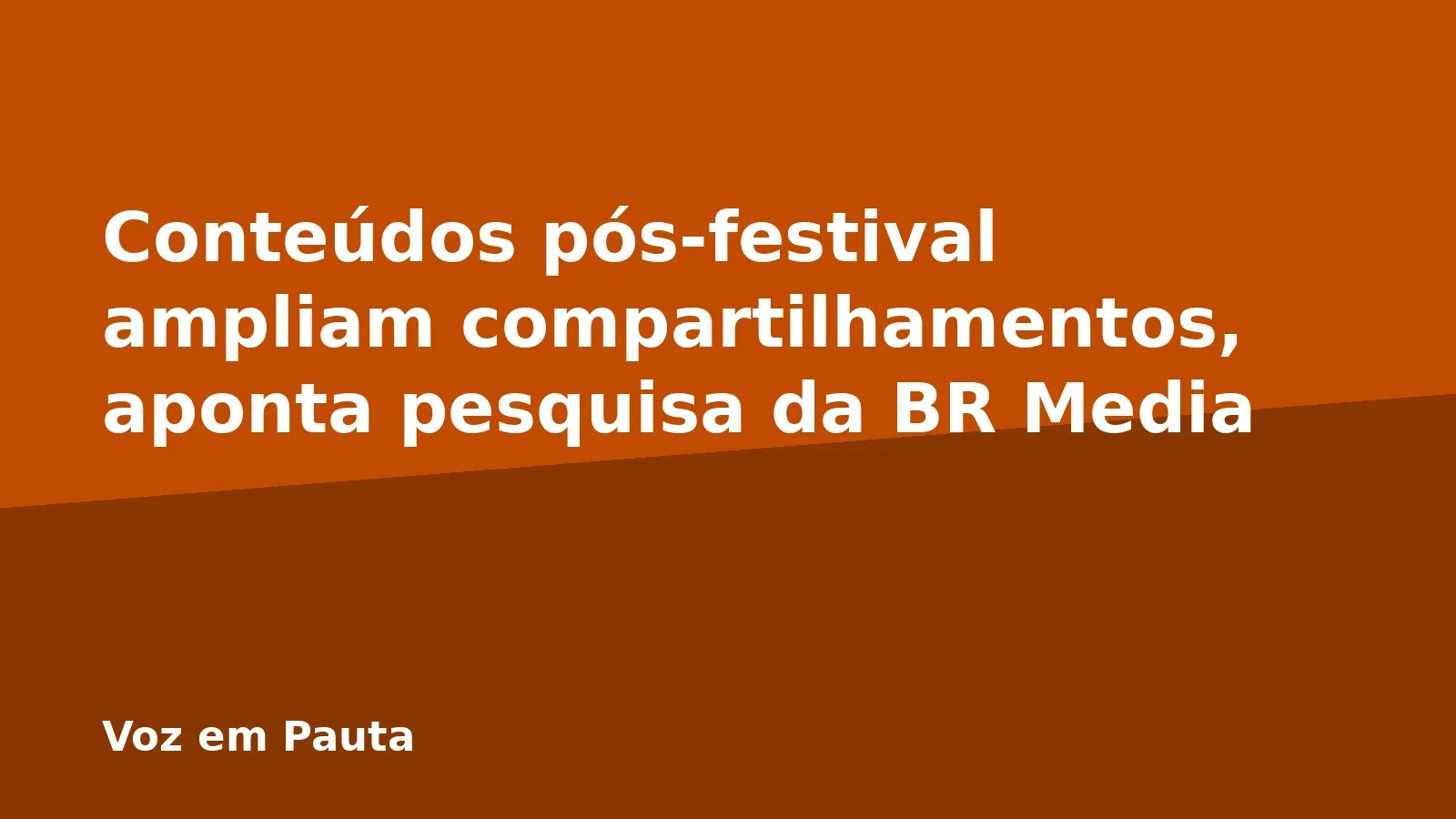 Conteúdos pós-festival ampliam compartilhamentos, aponta pesquisa da BR Media