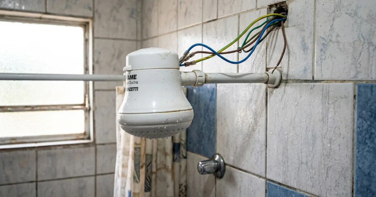 Instalação de chuveiro de 7500W exige fio de 6 mm² e disjuntor de 40A