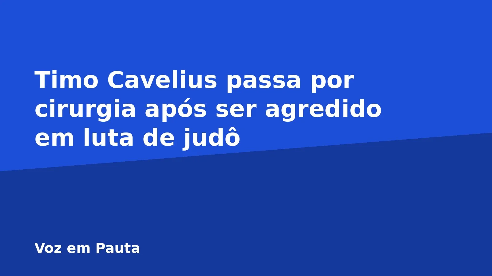 Timo Cavelius passa por cirurgia após ser agredido em luta de judô