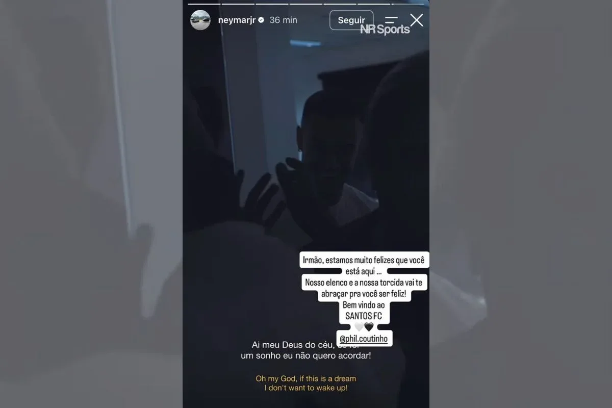 Neymar anuncia chegada de Philippe Coutinho ao Santos nas redes sociais
