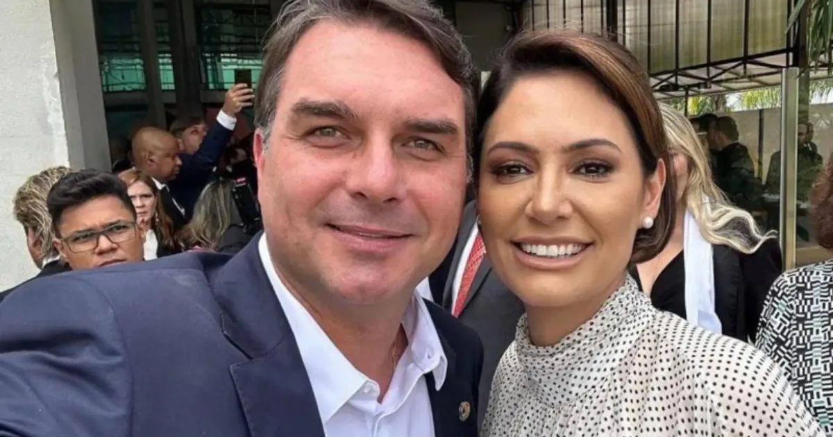 Crise no STF aproxima Flávio e Michelle Bolsonaro nas redes sociais