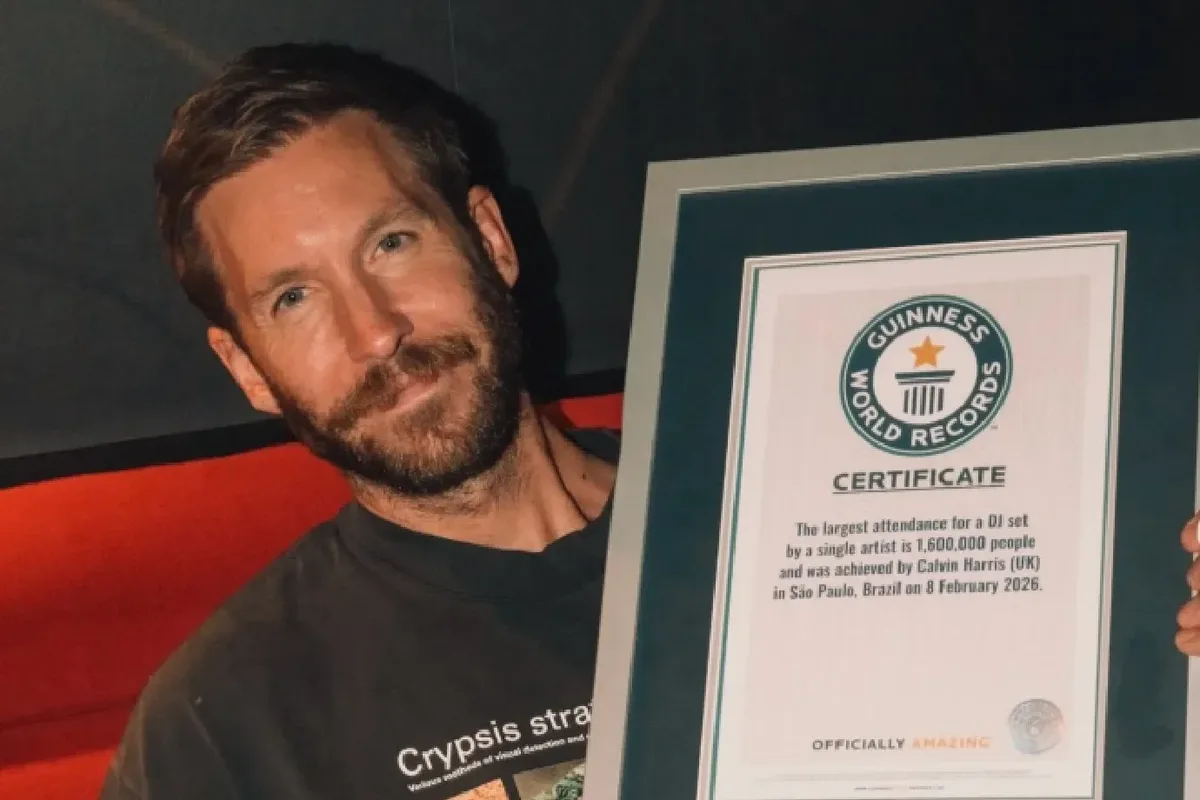 Calvin Harris recebe registro do Guinness por show em São Paulo
